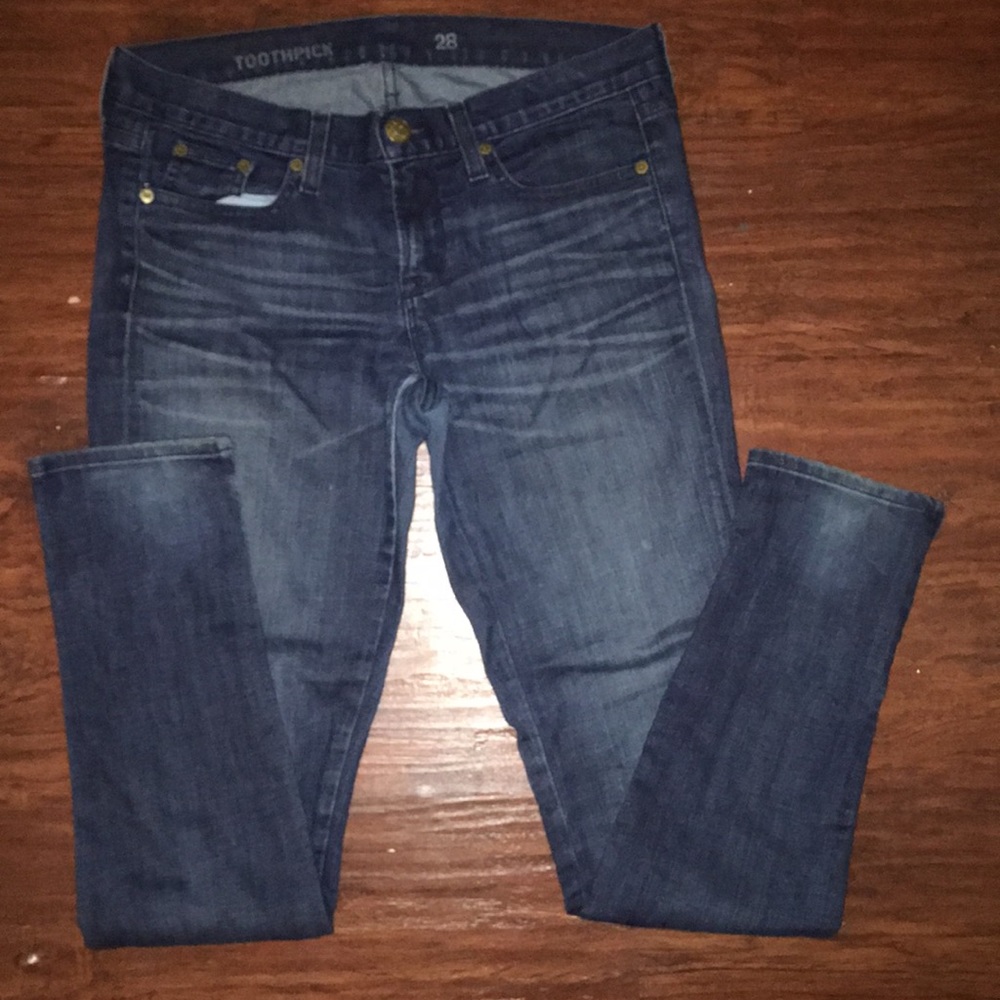 Jcrew toothpick skinny jean with ankle zipper